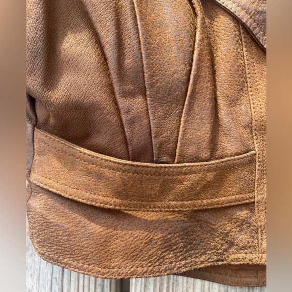 Vintage 80’s brown leather jacket sz Med - Picture 12 of 16